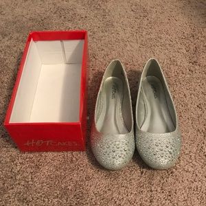 Silver sparkle bridesmaids flats